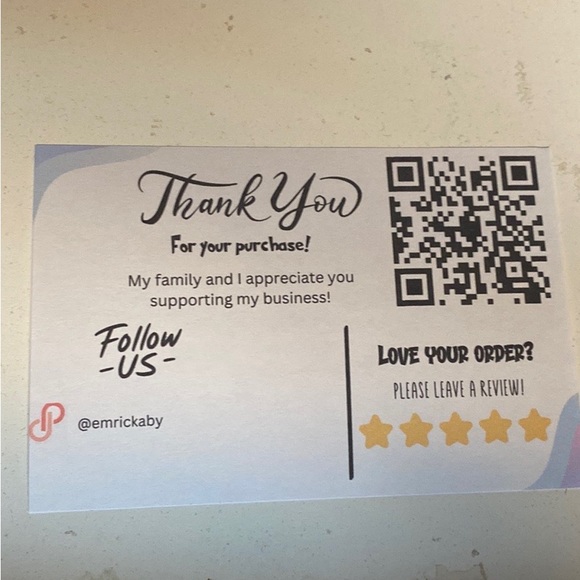 Handmade Custom thank you card drops 25 custom cards - Picture 8 of 12